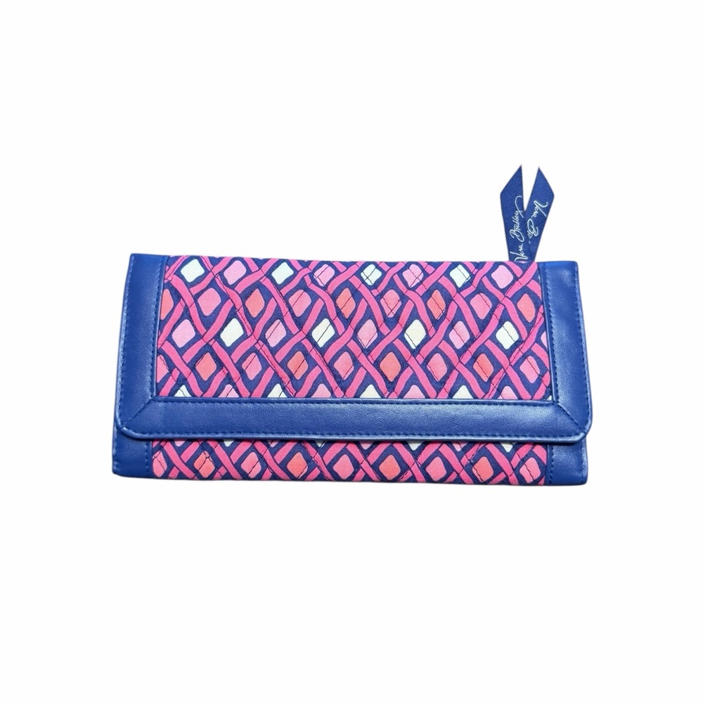 Vintage Vera Bradley Purple Pink Quilted Wallet Tri Fold